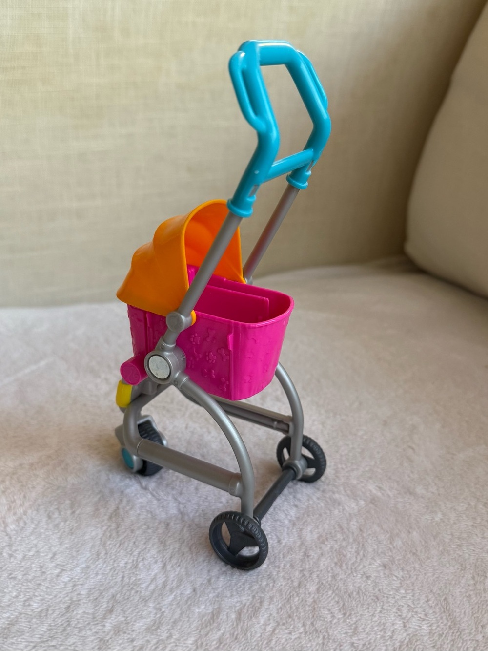 Barbie Pet Stroller Replacement Accessory Pink Gray Yellow 2019 Mattel Doll Toy